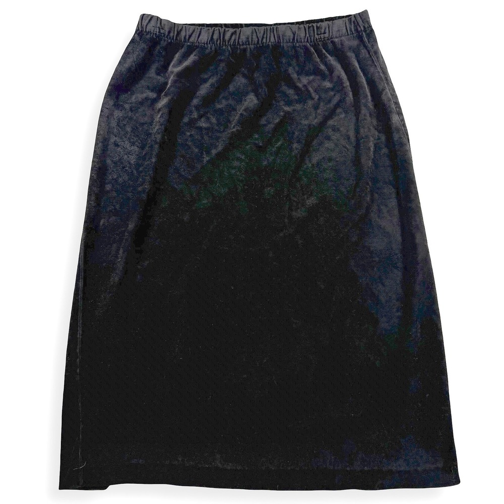 Vintage Oscar de la Renta Black Velour Midi Skirt Size 32 Made in USA